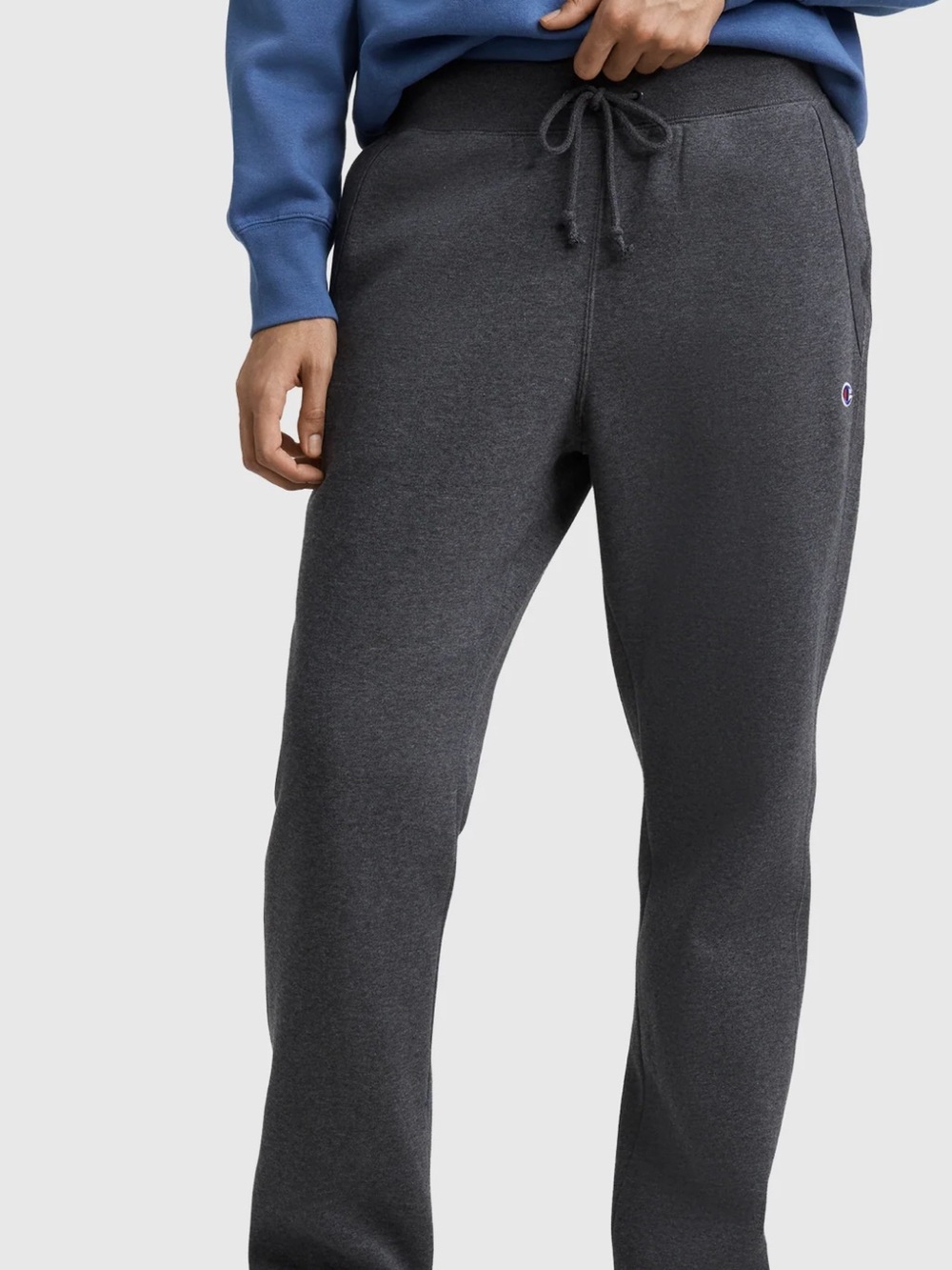 Men’s Champion Charcoal POWERBLEND SWEATPANTS, RELAXED HEM, C LOGO 
Size:XXL